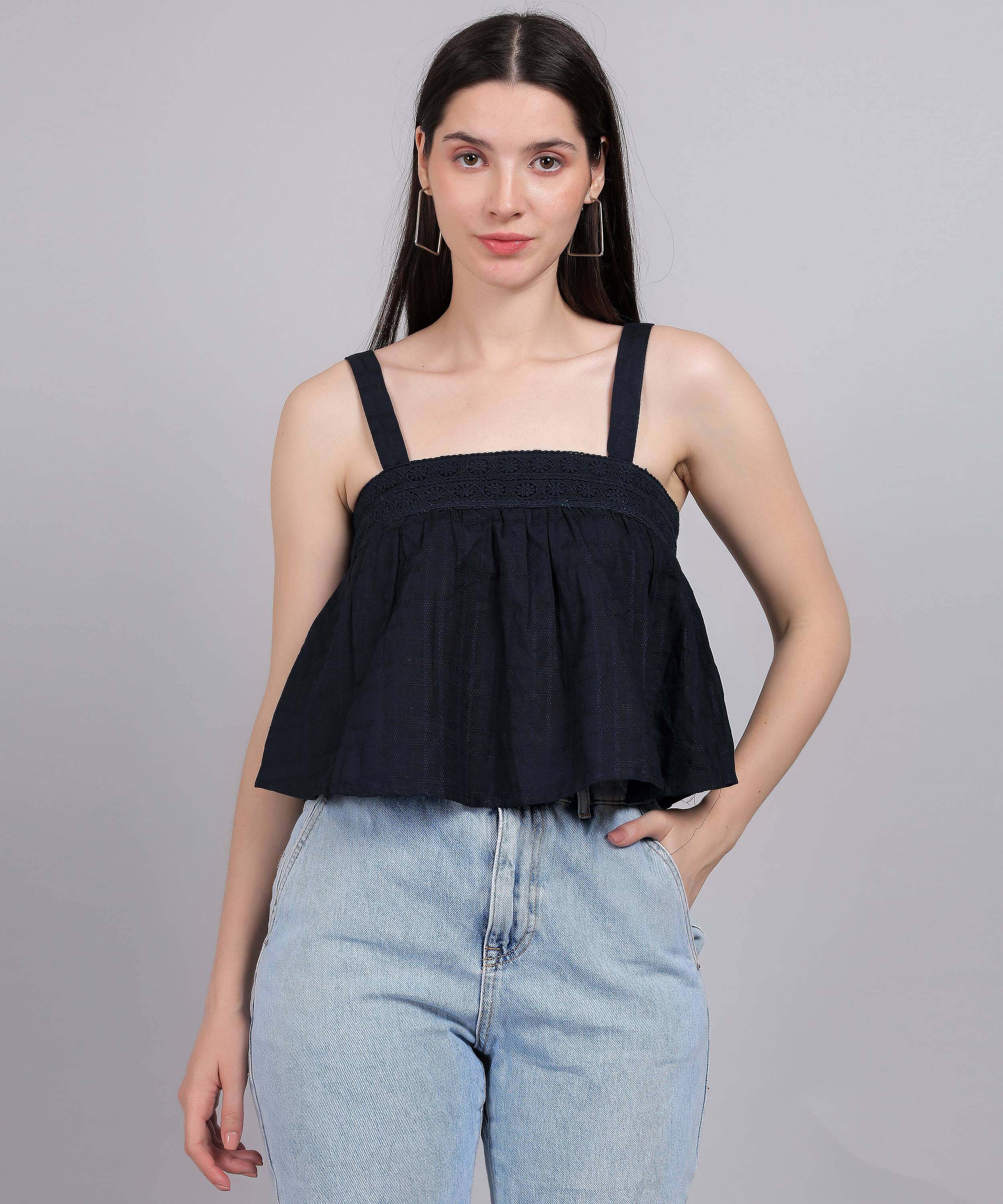 BLUE CROP TOP